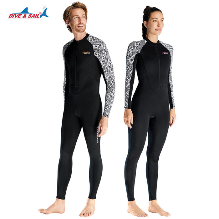 DIVE&SAIL front zipper Sunscreen Snorkeling Surfing Swimming one-piece rashguard Jump Suit - Image 3