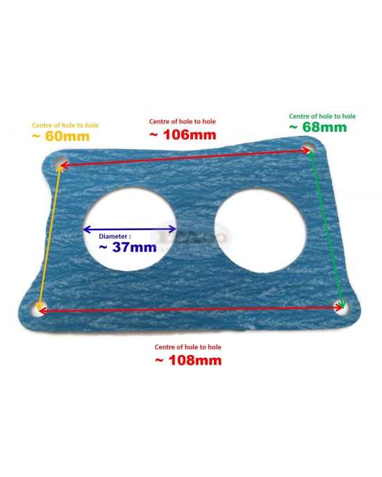 Boat Motor 6F5-14198-00 A1 Carburetor Gasket for Yamaha Outboard 2-Stroke 36HP 40HP
