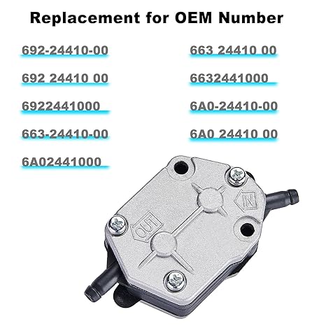 Boat Engine Fuel Pump Assembly for Yamaha 2-Stroke 25HP 30HP 40HP 50HP 55HP 60HP 75HP 90HP Outboard Motor ,Replace 6A0-24410-00 663-24410-00/01/02/03/04/05 692-24410-00, fit Sierra 18-7334
