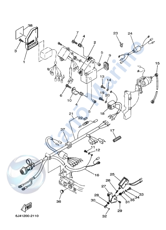 Yamaha 40HP Electrical 3 Diagram