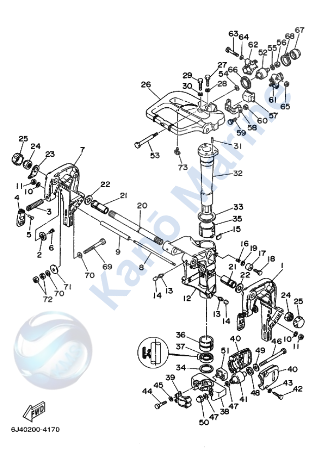 Yamaha E40GMHL Bracket 1 Diagram