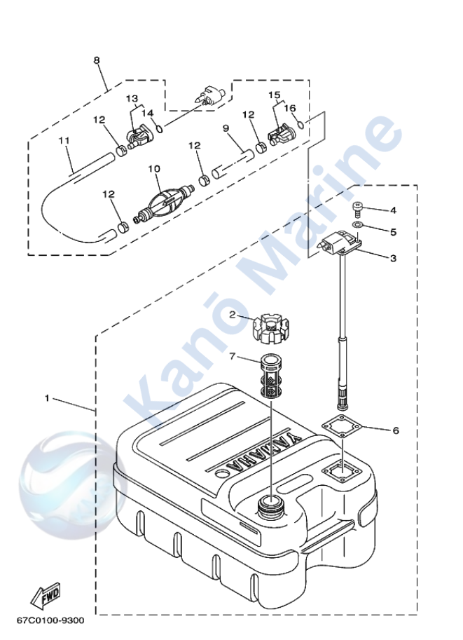Yamaha 40HP Fuel Tank Diagram