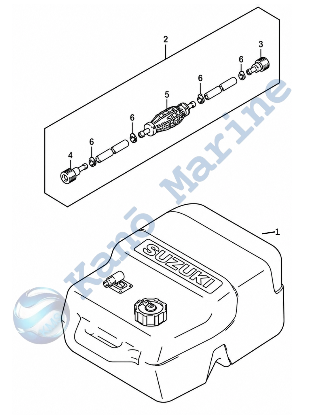 Suzuki DF8A OPT. fuel tank Parts Diagram