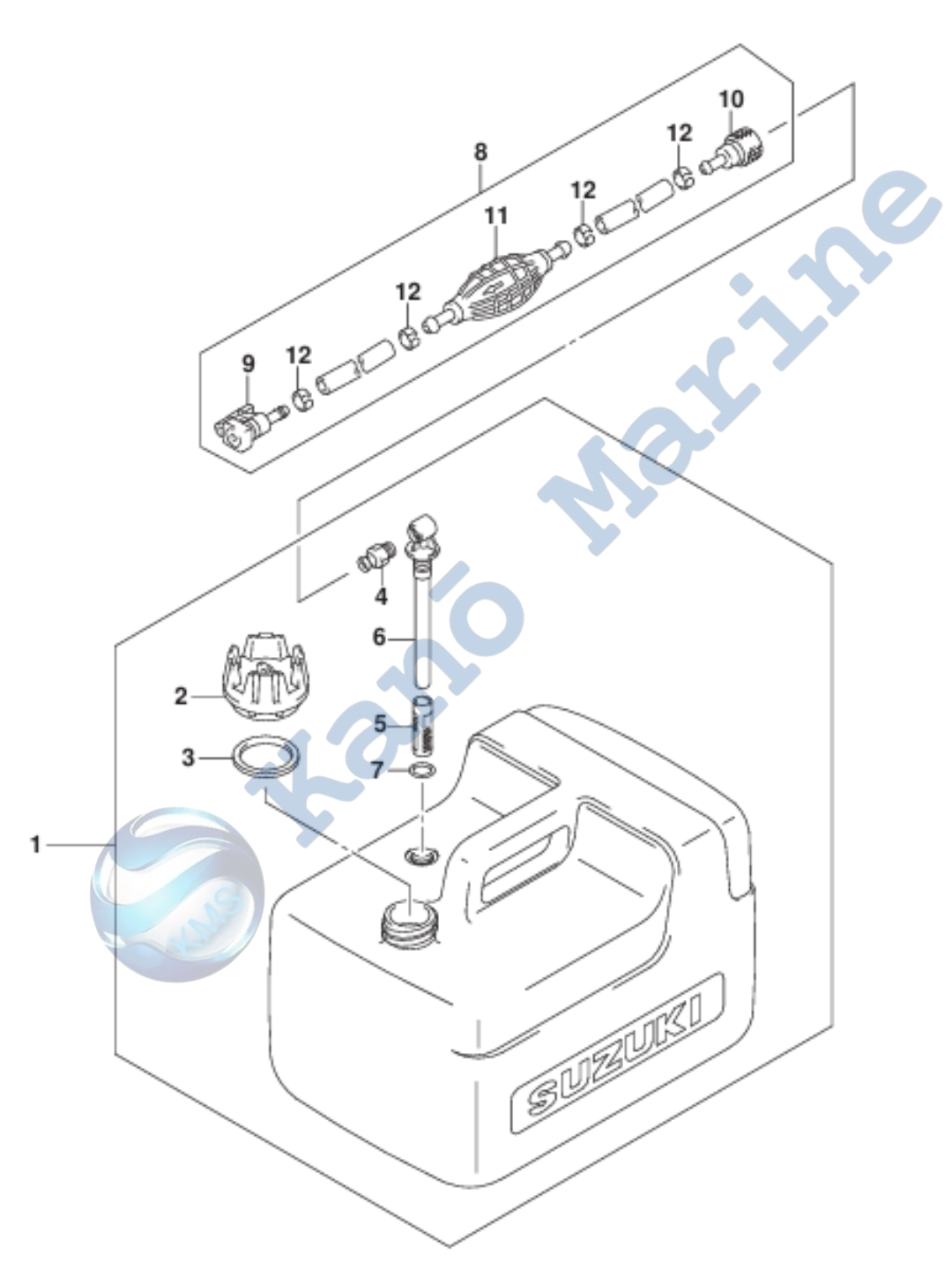 Suzuki DF6A Optional Remocon Parts Set Diagram