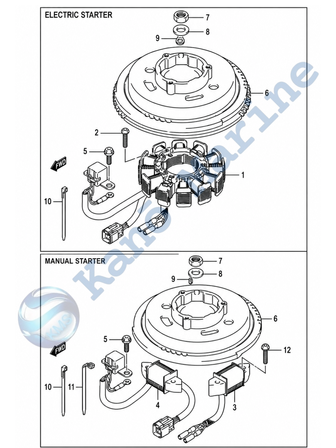 Suzuki DF9.9A/B Magneto Parts Diagram
