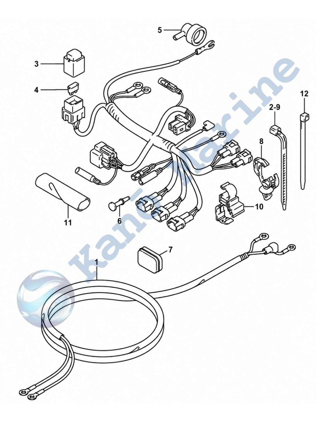 Suzuki DF8A Harness Parts Diagram