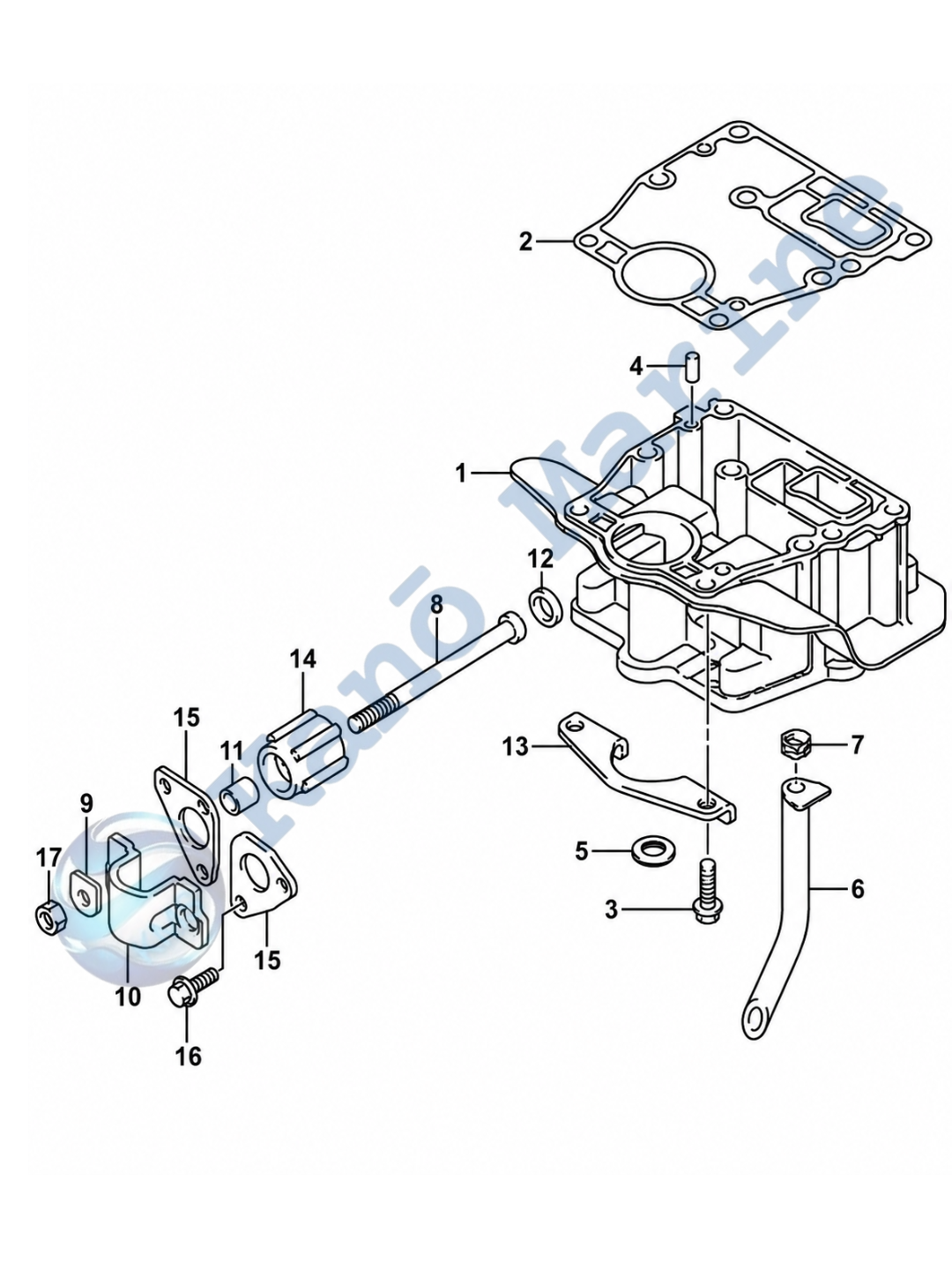 Suzuki DF8A Engine Holder Diagram