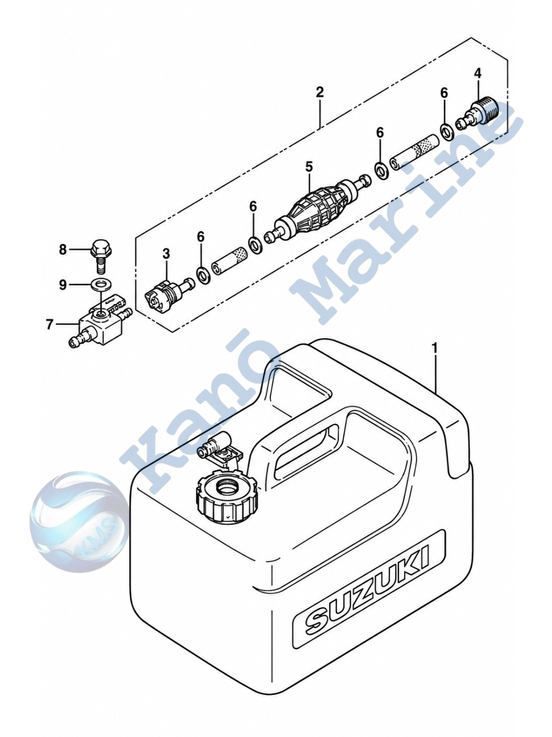 Suzuki DF9.9A/B Fuel Tank Diagram