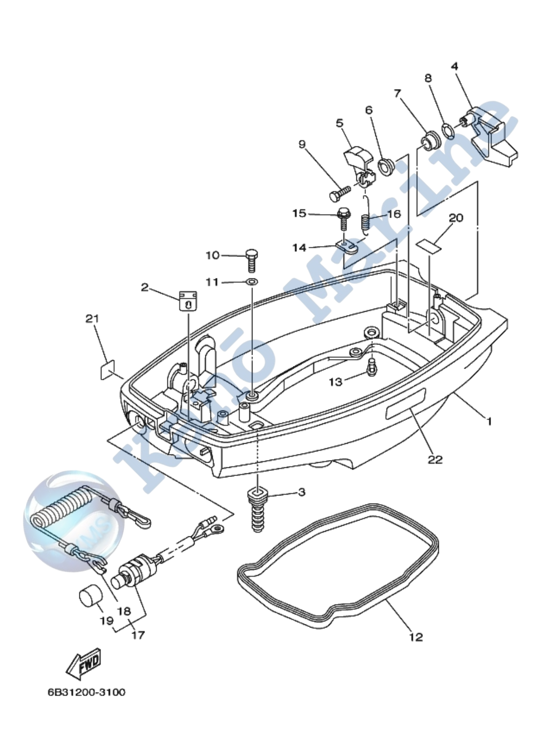 Yamaha E15D Bottom Cowling Diagram